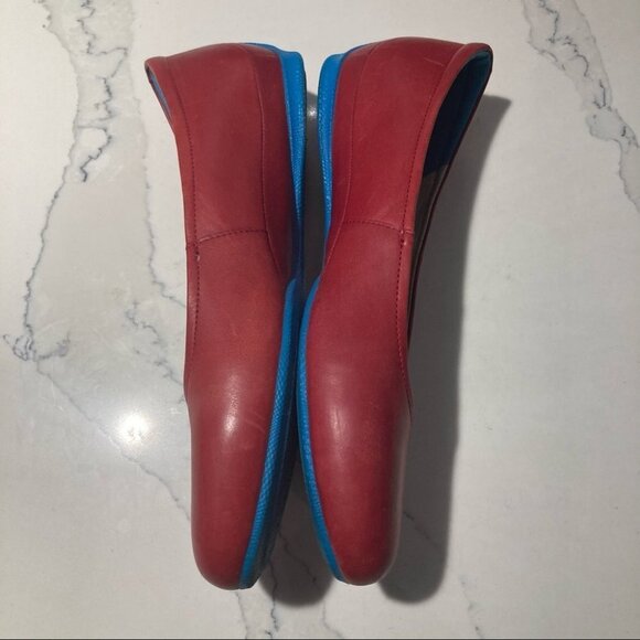 ECCO Sz 41 Slip On Loafer Shoes Red  and Blue Antislip Sole - Picture 4 of 9